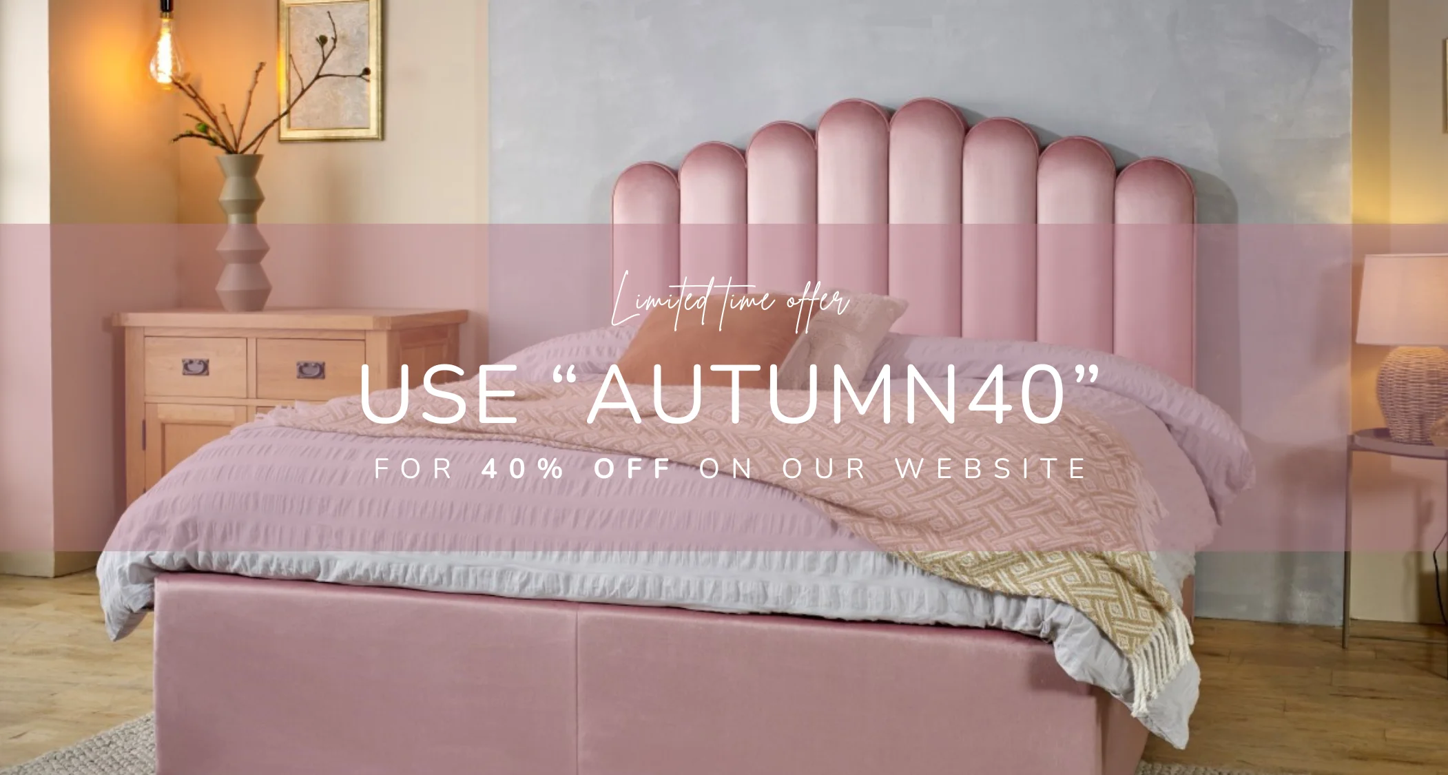 Soft Pink Upholstered Beds – Limited Time 40% Off